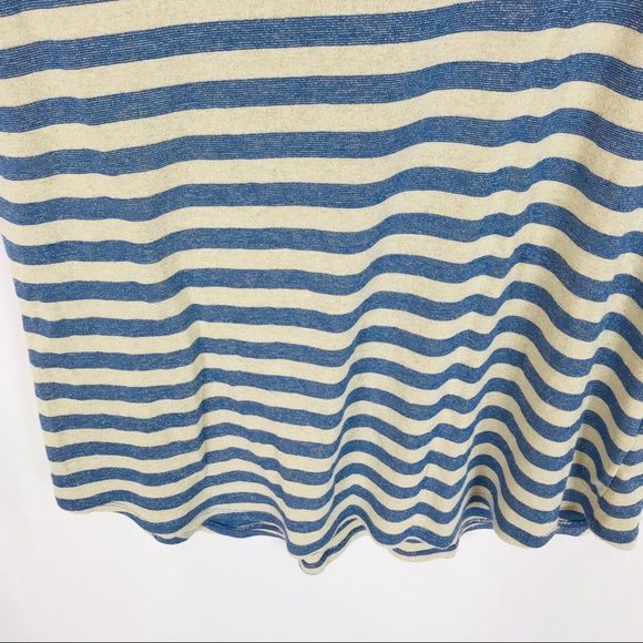 Chico’s short sleeve striped blouse blue beige - Picture 4 of 7